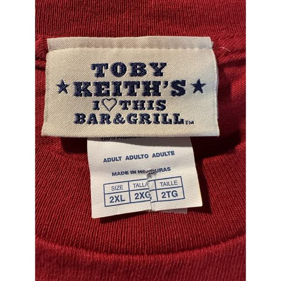 Toby Keith Mens 2XL I Love This Bar And Grill Red Patriotic Short Sleeve T-Shirt - Picture 6 of 8